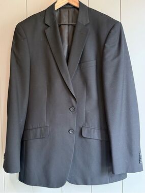 Kenneth Cole Reaction 42L Jacket Sport Coat Black Suit Blazer Mens